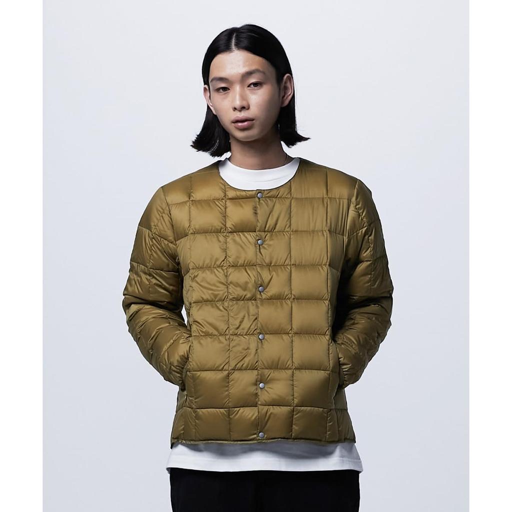 Crew Neck Button Inner Down Jacket Men's (TAION-104)