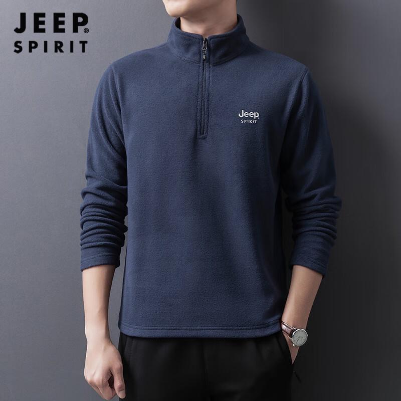 JEEP SPIRIT Hanorac Casual cu Mânecă Lungă din Fleece pentru Bărbați