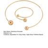 2Pcs/Set Necklace Bracelet Set, Adjustable Opening Bracelet with Double Ball Beads, Fade Resistant Choker Necklace for Minimalist Jewelry Gift