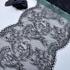 3m X 27.5cm Black Chantilly Lace, Inelastic Scalloped Nylon Lace Fabric with Eyelash for Sewing, Bra, Underwear, Lingerie, Dress, Garment, Crafting
