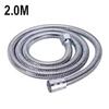1.5/2/3M Stainless Steel Shower Hose Black/Silver Long Bathroom Shower Water Hose Extension Plumbing Pipe Showerhead Tube