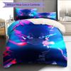Anime Pattern Bedding Quilt Set Quilt Cover Pillowcase Home Decoration Birthday Gift (1 * Duvet Cover + 2 * Pillowcase, Without Core)