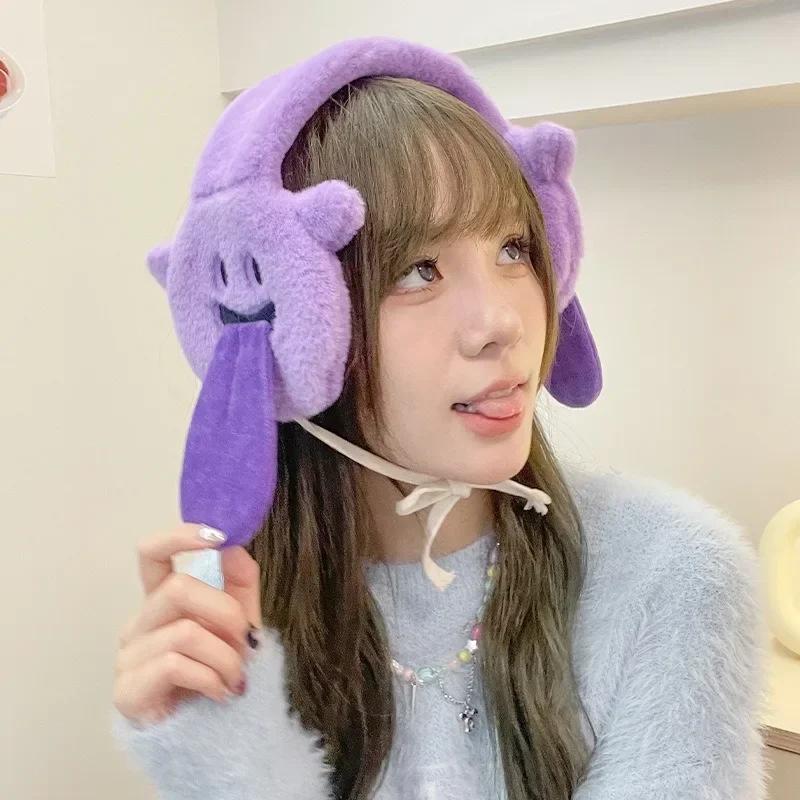 

Funny Earmuffs for Women in Winter Warm Cartoon Earmuffs Cute Plush Korean Edition Ear Covers for Students Ear Warmth Protection фіолетовий