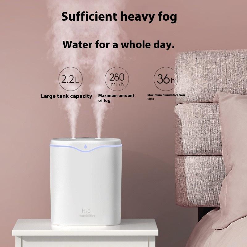 Large Capacity Dual Spray Humidifier Usb Home Bedroom 2L Silent Water Replenisher Air Purifier Wireless Water Diffuser Office