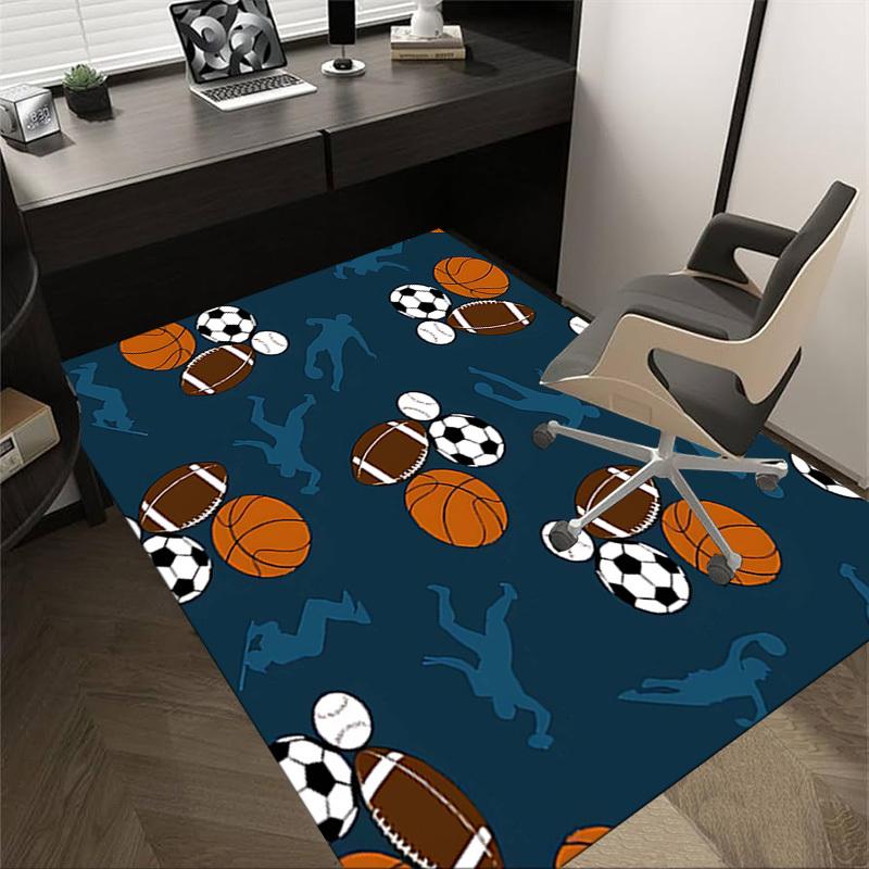 

1PC Sports Balls Footballs Non-Slip Floor Carpet Compatible for Office&Living Room&Bedroom&Dining room - Flat-Weave Machine-O389 60cm by 90cm