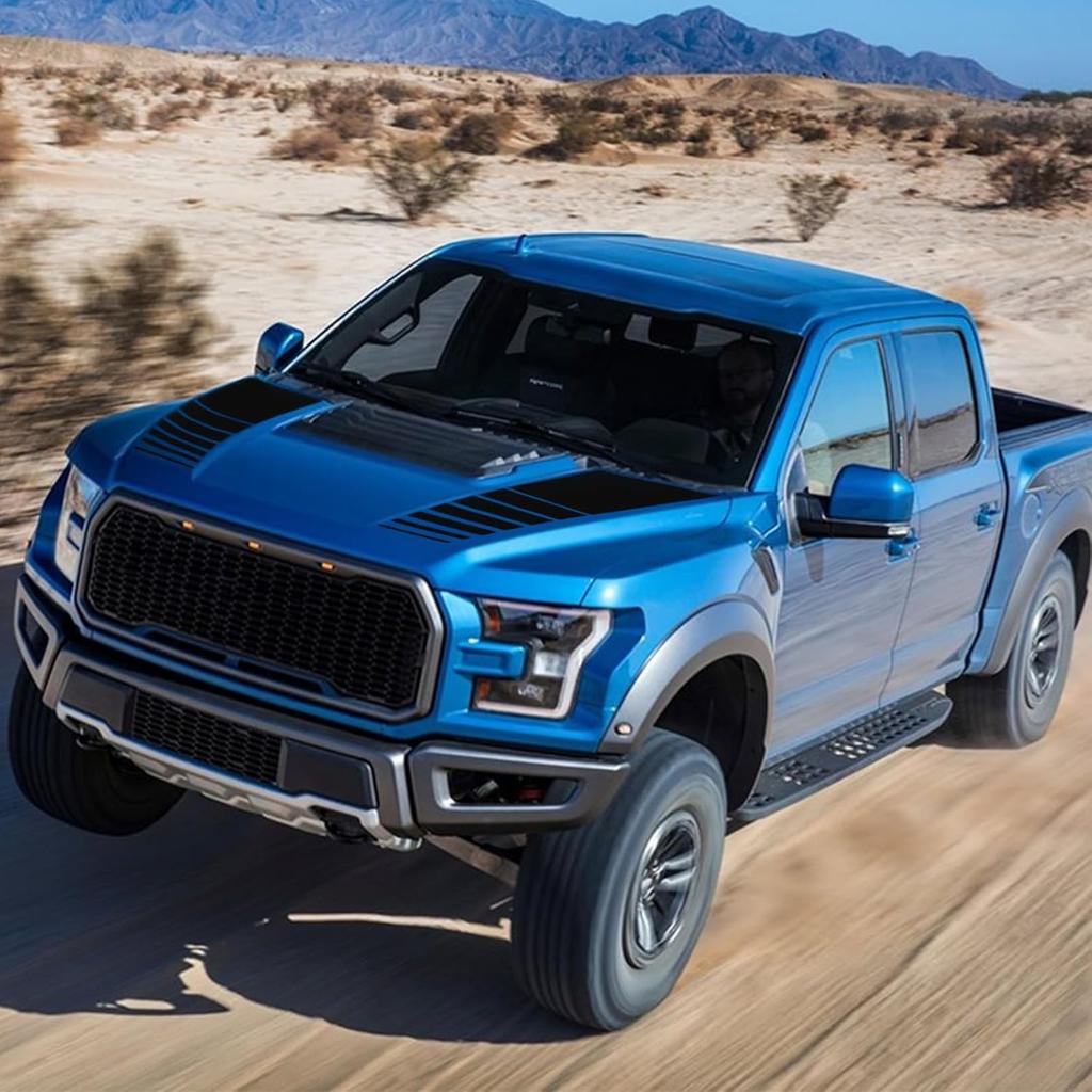 Ramuel Compatible With 2PCS Car Hood Cover Vinyl Stripe Stickers Racing Stripes Auto Bonnet Hoods Bumper Decoration Decals Graphics Accessories For