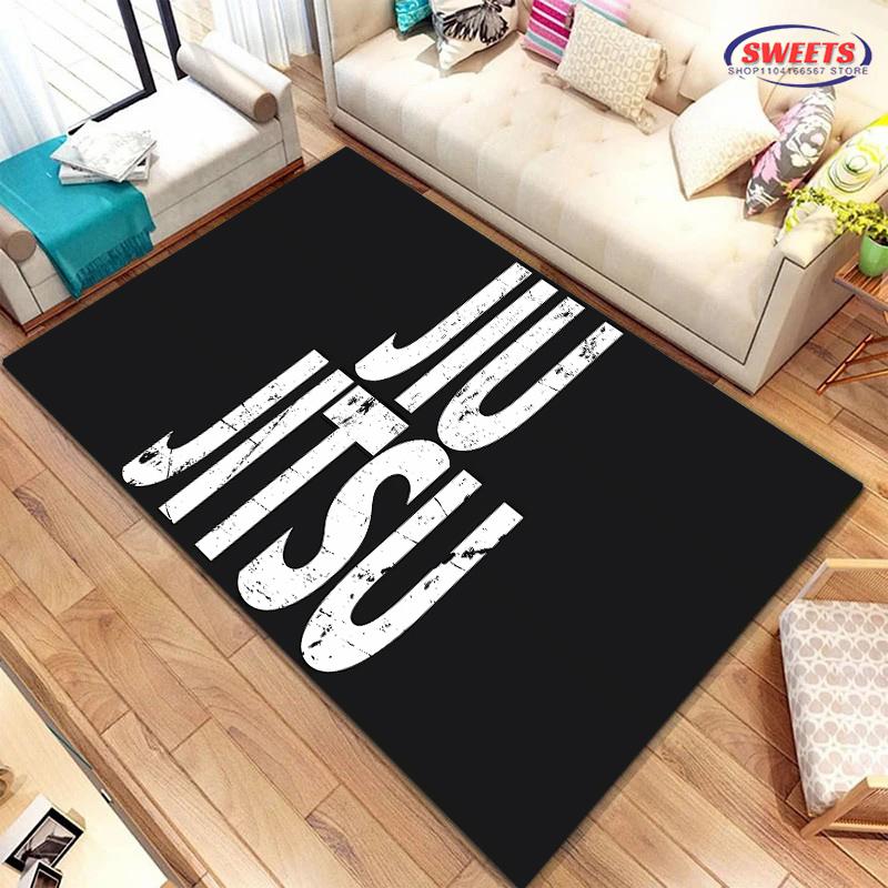 Jiu-Jitsu Warrior Japanese Bjj Gi &Black Belt Mma Carpet for Home Living Room Bedroom Sofa Doormat Floor Rug Anti-slip Decor Mat