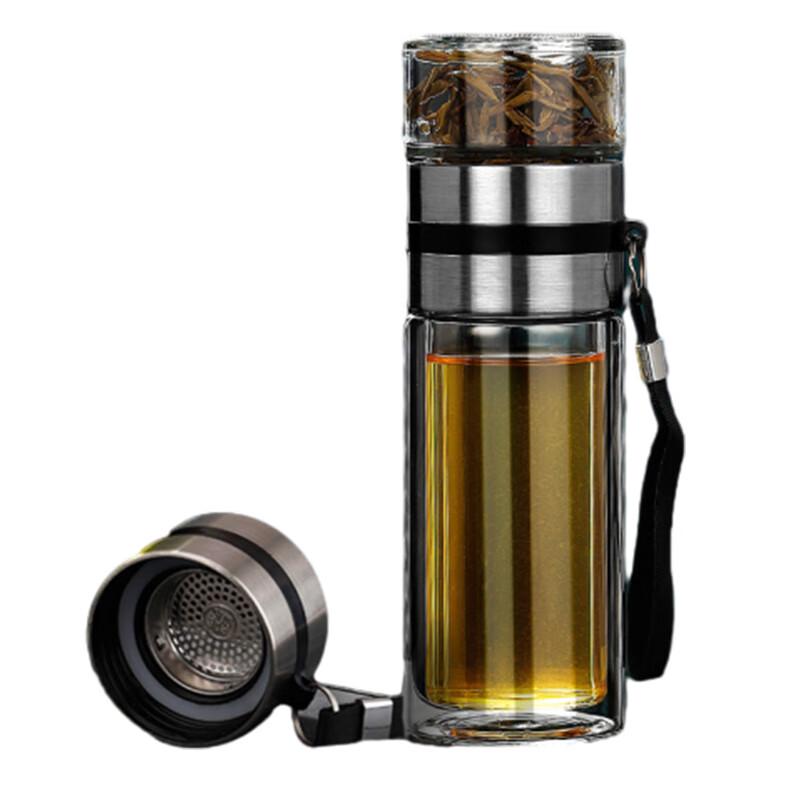 YOTU 450ml Double-Layer Glass Tea Infuser Bottle