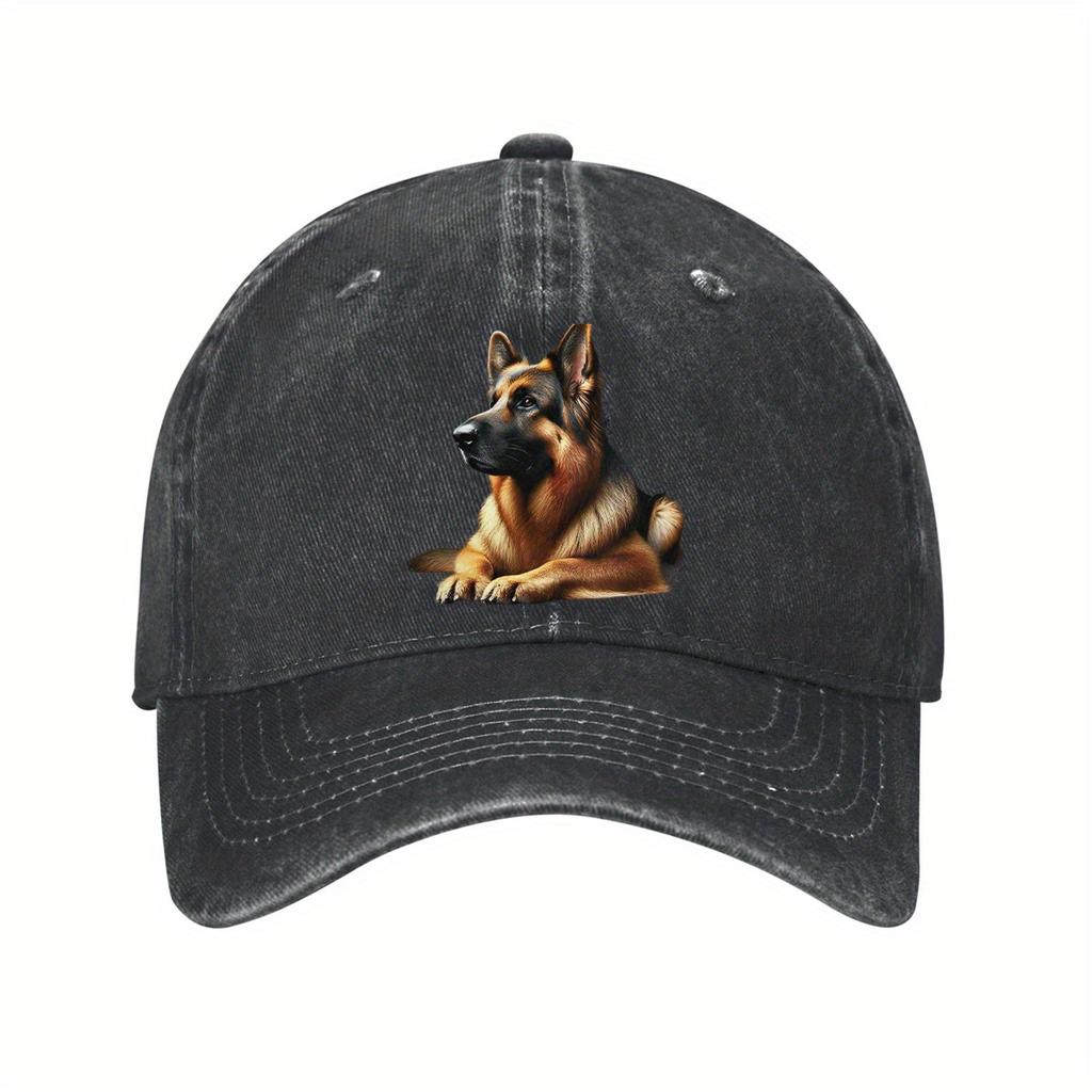 German Shepherd Dog Portrait Baseball Cap Unisex Cotton Adjustable Curved Brim Casual Outdoor Hat