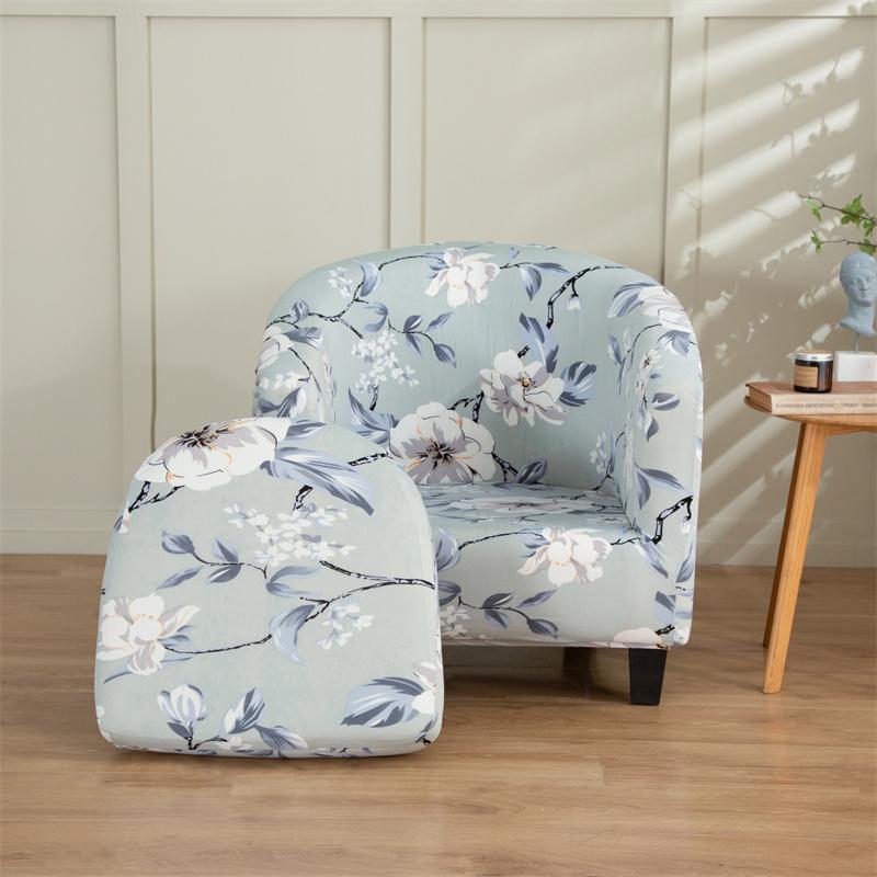 Floral Prints Single Armchair Cover Relax Spandex Single Seater Tub Club Couch Slipcover For Living Room Sofa Protector Covers