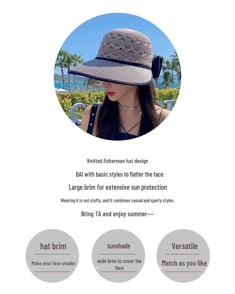 Women's Summer Large Brim Woven Straw Sun Hat for Outdoor & Beach