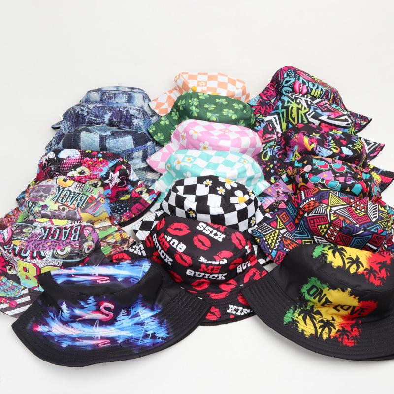 Retro Cartoon Double-Sided Bucket Hat, 80s/90s Style, Versatile Sun Protection for Outdoor Wear