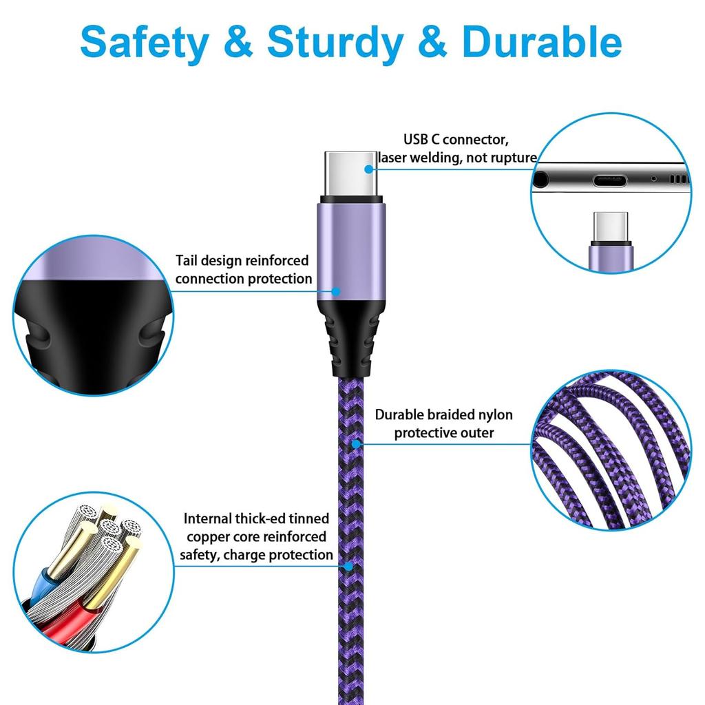 6FT Cable for Samsung Galaxy Z Flip 7 FE 6 5 4 3, Z Fold 7 6 5 4 3 5G, A56 A36 A26, Phone Charger Fast Charging Cord, USB A to C Wire for S25 Edge