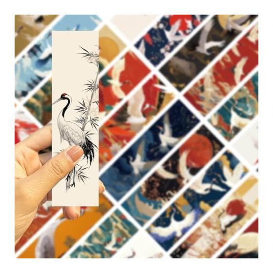 Red-crowned Crane Bookmarks - 30 Pack, Single-Sided Print, Inspirational Paper Bookmarks, Perfect for Young Readers In Elementary & Middle School,