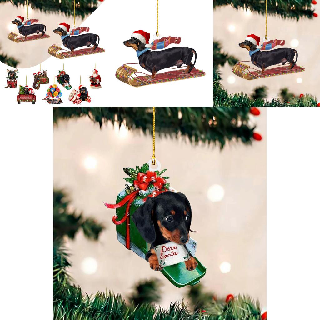 Festive 2023 Dachshund Dog Ornaments Set For Car Interior And Home Decoration