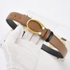 Four Seasons Available New Simplified Version Double Sided Buckle Belt Alloy Women'S Belt Fashion Versatile Leather Decorative Thin Belt