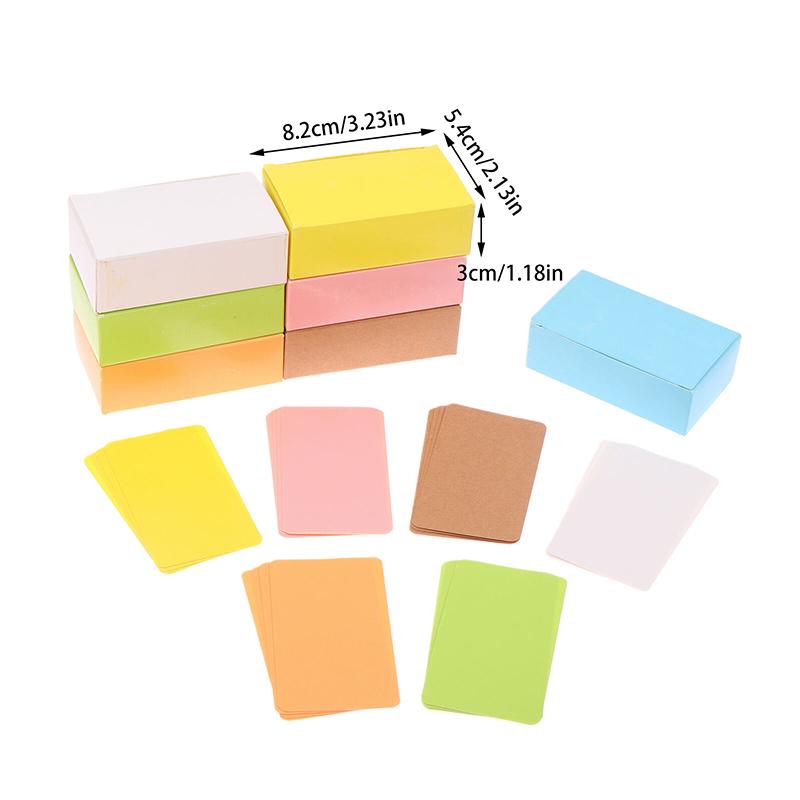 100Pcs/Box Kraft Paper Card Double Sided Word Card Blank Business Card Message Note Thank You Card Writing Card Learning Card