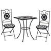 Day and Night - Day and Night Bistro Table and Chairs 3 Pieces Black and White Ceramic Mosaic