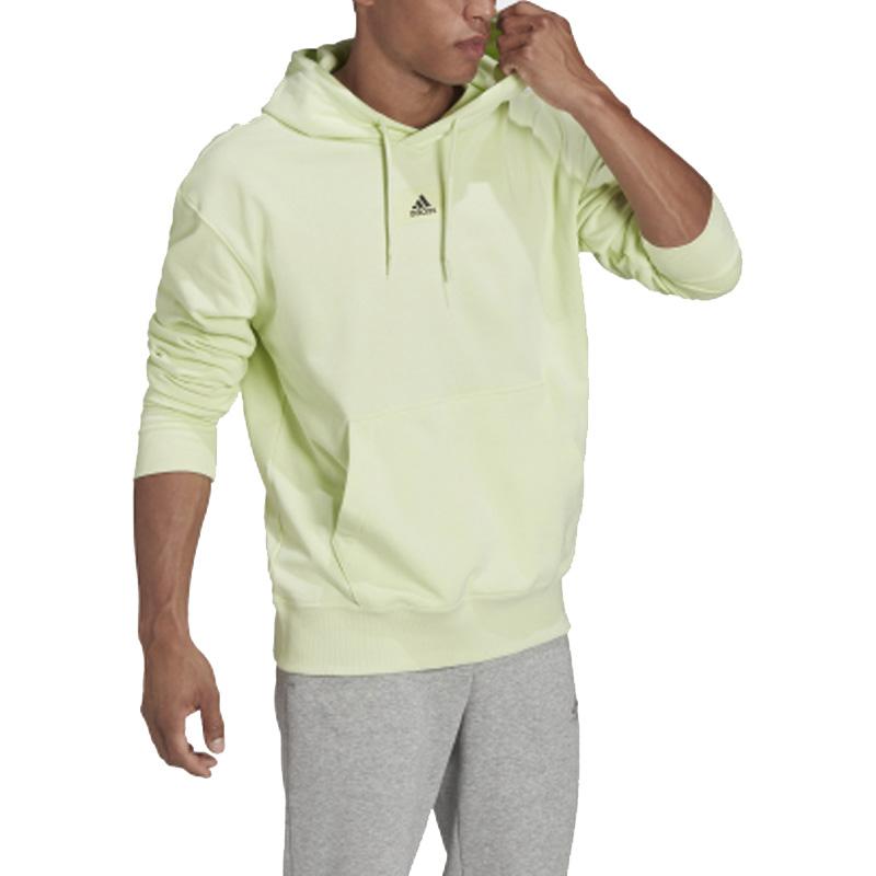 Adidas Sports Hooded Pullover Sweatshirt Men Tops Acid-Green HE4359