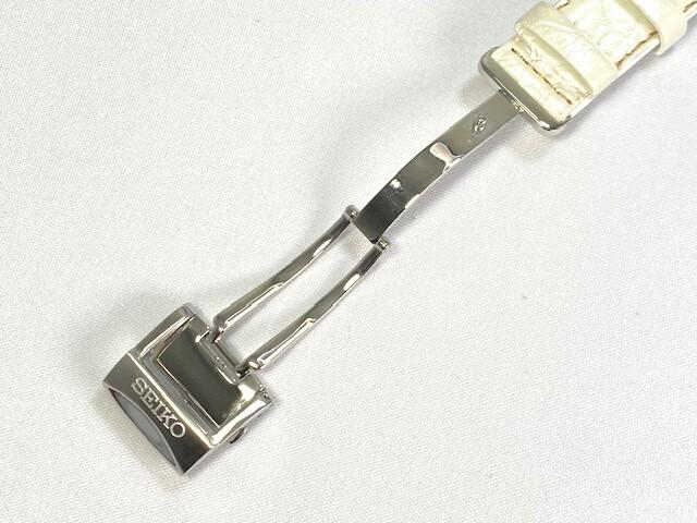 L09G011J9 SEIKO Brightz 21mm Leather for Strap, Crocodile, White, SAGA142/ 8B54-0AY0