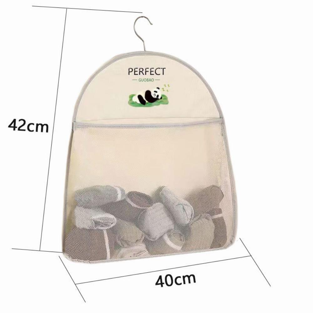 Cute Panda Multi Layer Mesh Hanging Storage Bag Over The Door Closet Organizer For Lingerie Socks And Small Accessories