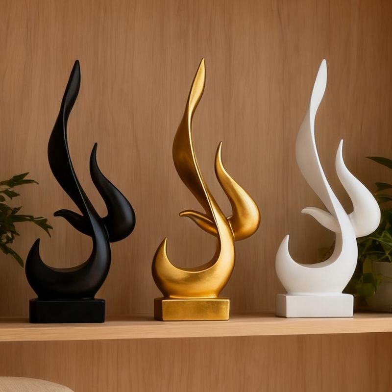 Modern Abstract Sculptures Resin Flame Figurines Statue Table Centerpieces for Living Room Office Home Decorations