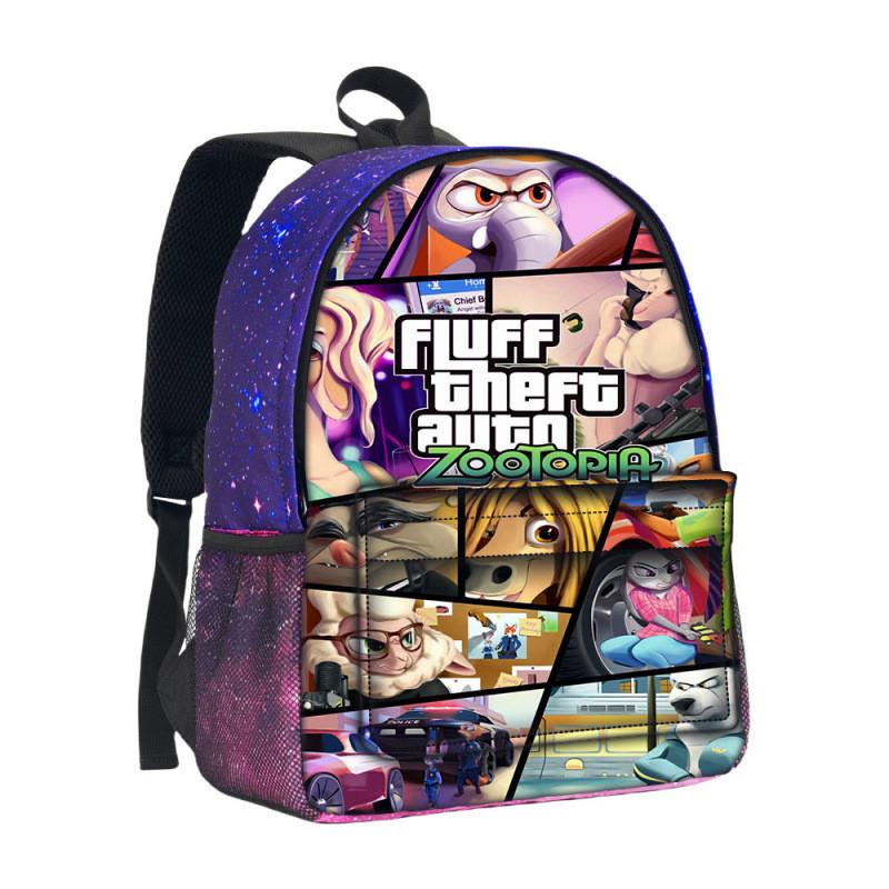 Zootopia School Backpack With 3d Starry Sky Pattern And Large Capacity For Students