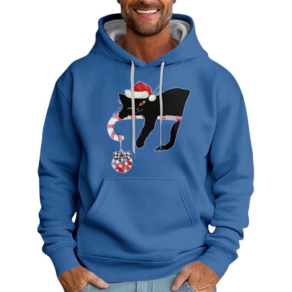 Løs herrehettegenser med juleprint