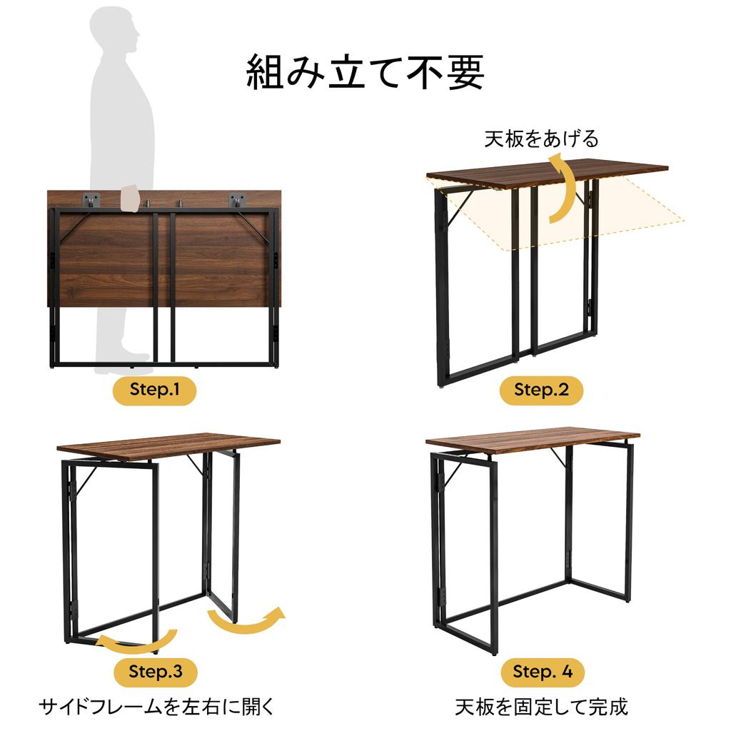 Alawooder Folding Compact Fully Assembled 60kg Weight Only 6cm Office Work Computer Wooden Gaming Work from Folding Desk 30 Table, Desk, [Easy