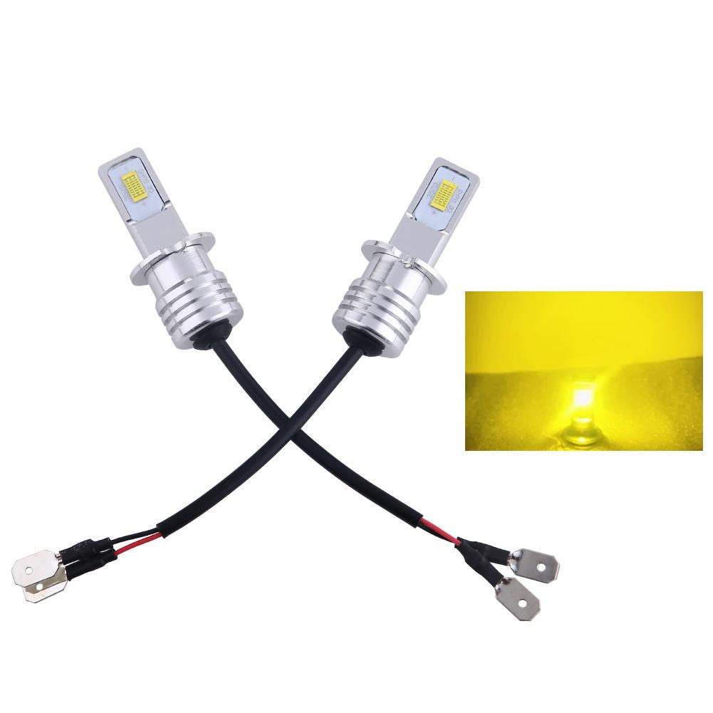 Pair 80W H3 Car Headlight 3570 2SMD LED Bulb Head Lamp 4000LM LED Chips Fog Bulb 6000K White Blue Yellow DC12V 24V
