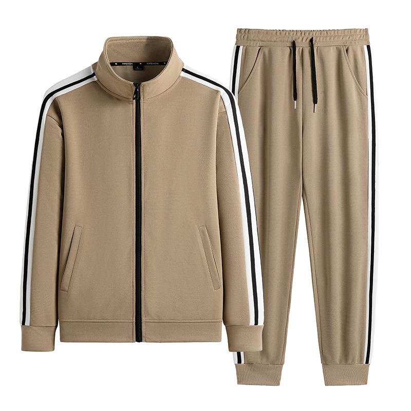 Sports Suit Men's Casual Color-blocking Stand Collar Two-piece Men's Suit