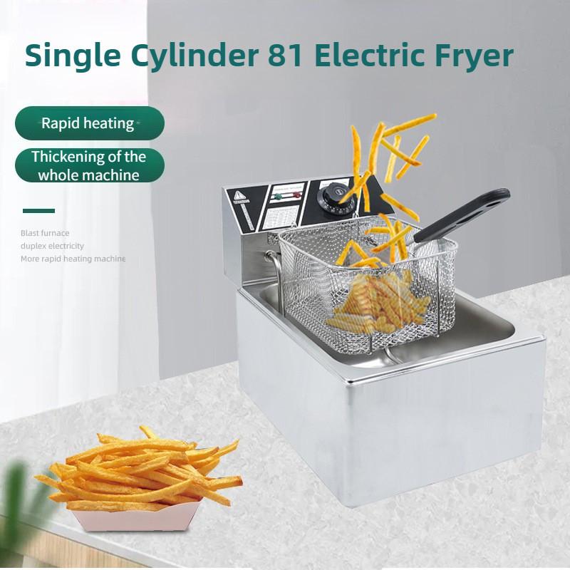 Large Capacity Electric Deep Fryer Single Cylinder French Frying Machine Stall Snack Cooking Equipment