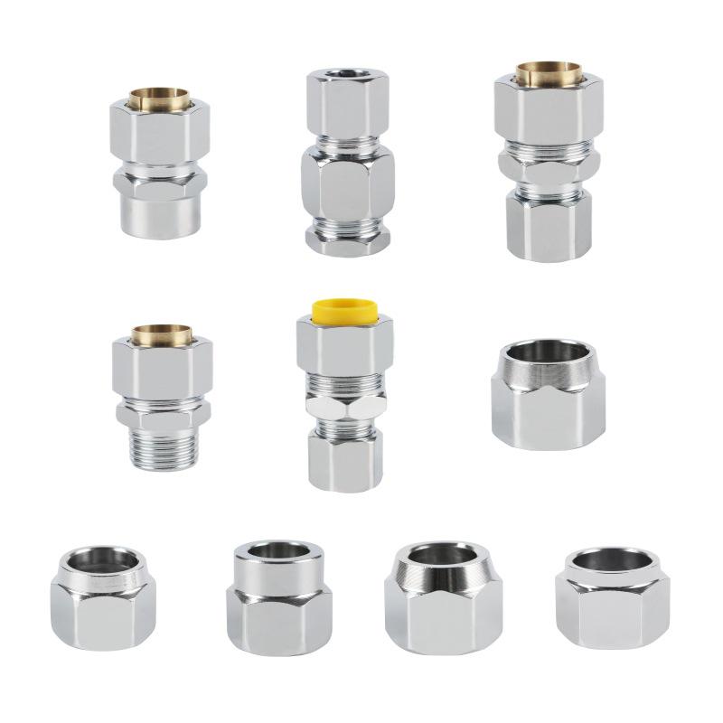 3-Piece Stainless Steel Gas Pipe Nut Set with No-Knock Wave for Natural Gas Conversion, 3/8"", 3/4"", 1"" Quick Connectors