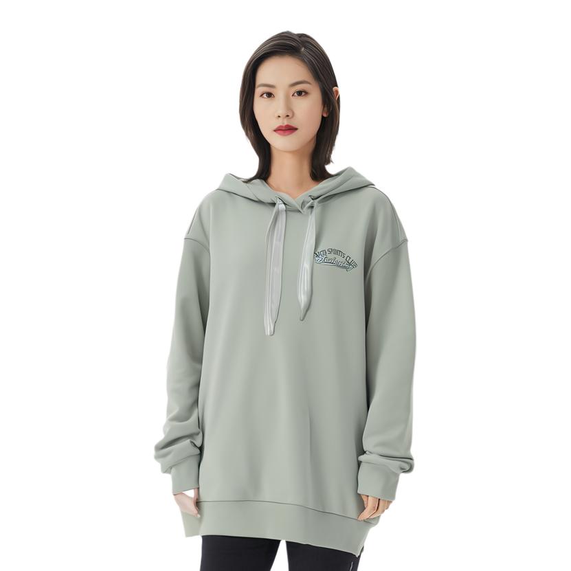 Anta Lifestyle Series Letter Hooded Comfortable Breathable Versatile Casual Fleece Sweatshirt Women Sweatshirt Blue 162448701N-2