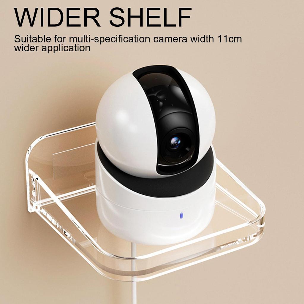 Small Clear Shelf Small Acrylic Shelf Security Camera Bracket Holder Floating Display for Window Apartment Renter Bedroom Dorm