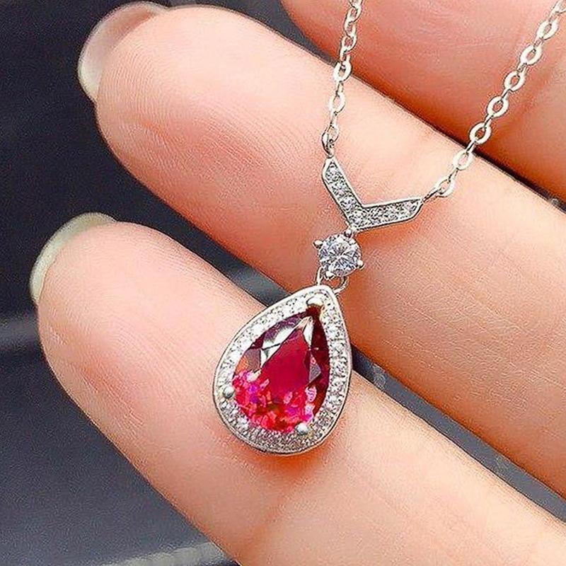 

Темпераментное красное каплевидное ожерелье для женского свадебного ожерелья