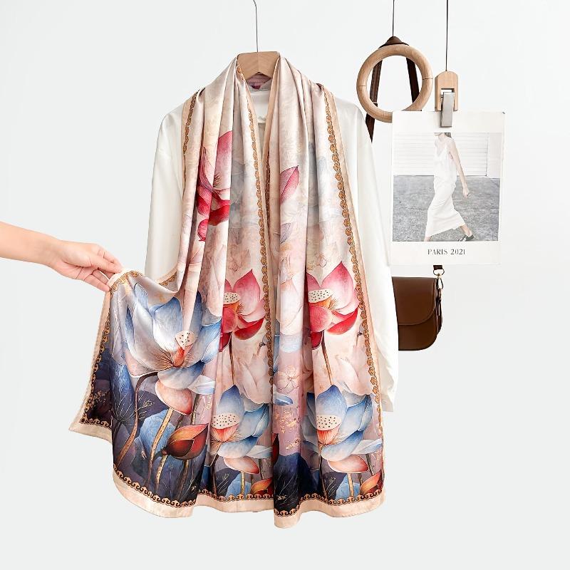 Meier New arrival scarf double-sided printing long silk scarf women s spring autum wind shawl