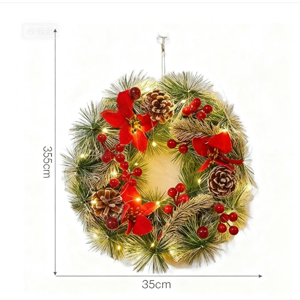3PCS Christmas Decoration Garland Front Door Window Decoration Christmas Wreath Pendant Ornament Navidad New Year Party Supplies