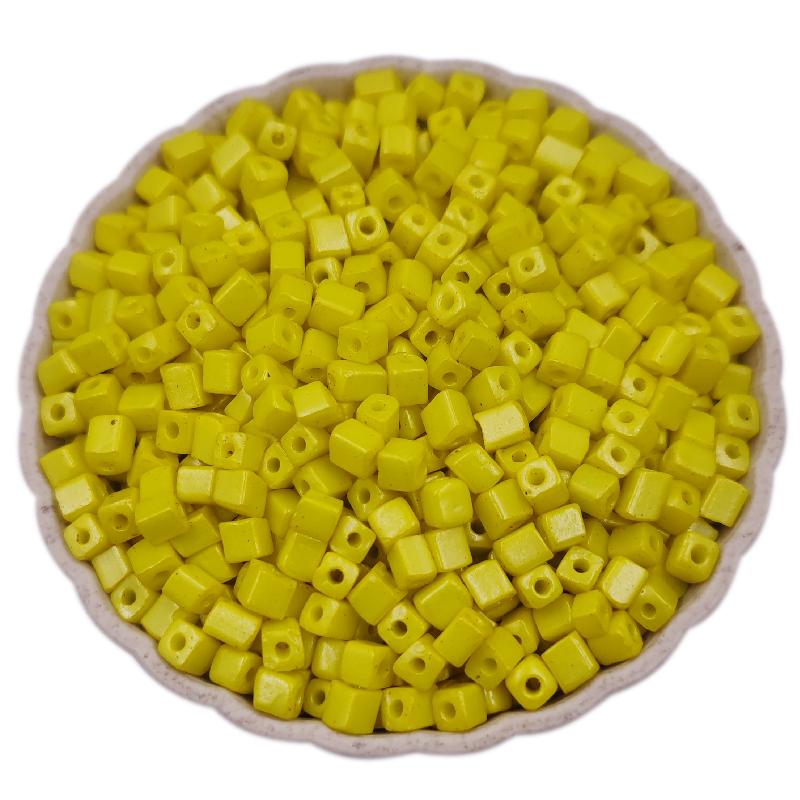 

Творческий ожерелье браслет оптовая продажа 100 шт 3 мм квадратные свободные бусины ювелирные изделия изготовление кулон конфетный цвет DIY для жёлтый