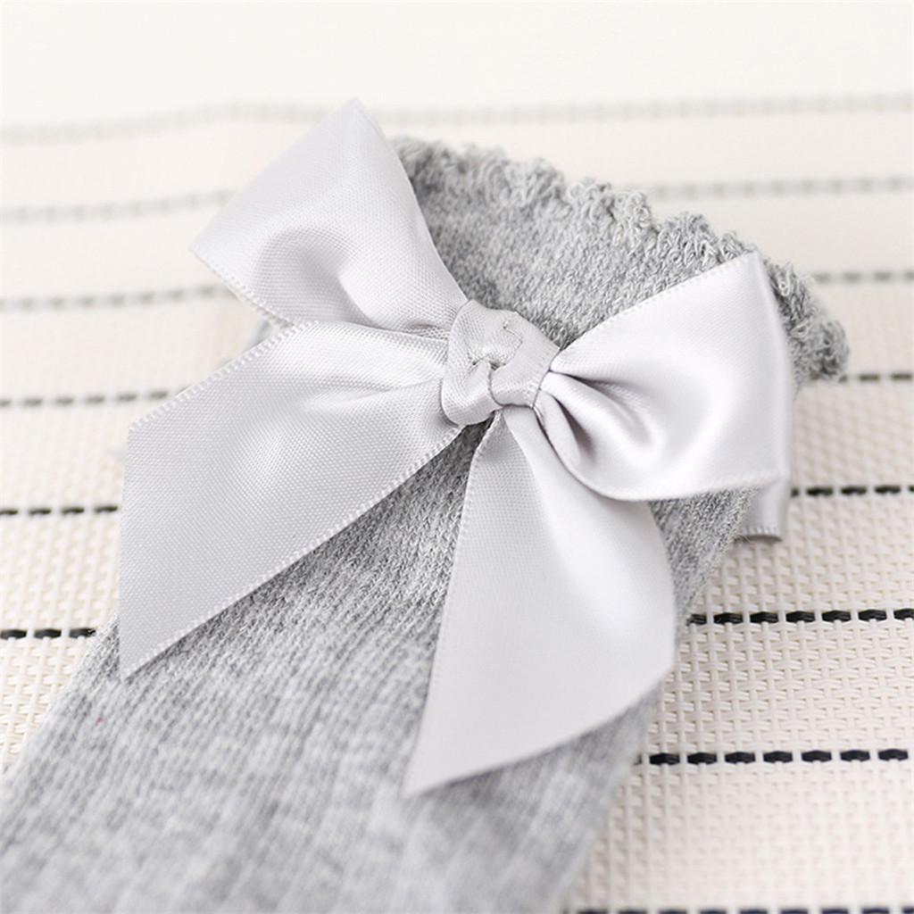 New Kids Toddlers Girls Big Bow Knee High Long Soft Cotton Lace Baby Socks Kids