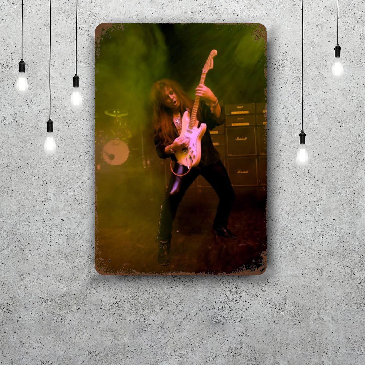 

yngwie malmsteen Guitarist Metal Signs wall decor Vintage Tin Signs Captain Metal Poster Decor for Bar Pub Club Wall Decoration 20x30cm（7.8x11.8inch）