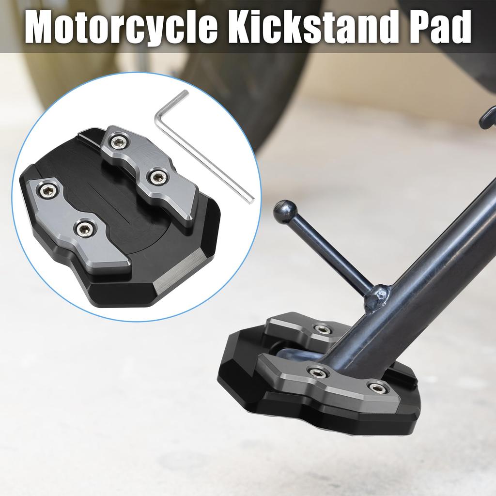 uxcell Motorcycle Kickstand Plate Pad Aluminum Alloy for Honda Adv-160 2022 Motorcycle Extension Foot