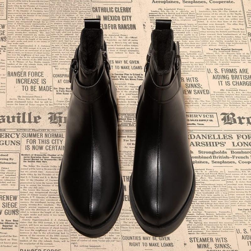 New Women'S Chunky Heel Ankle Boots - Side Zipper & Belt Buckle Slim Fit Fashion Boots, Versatile Fall/Winter Booties