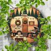 Vintage Metal Tin Sign Rustic Camping Car Wall Decor 8 Inch Round Retro Home Art