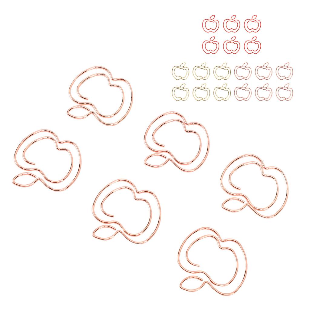 100pcs Fruit Paper Clips Cute Bookmark Pare Clips Portable Funny Small Paper Clips with Transparent 