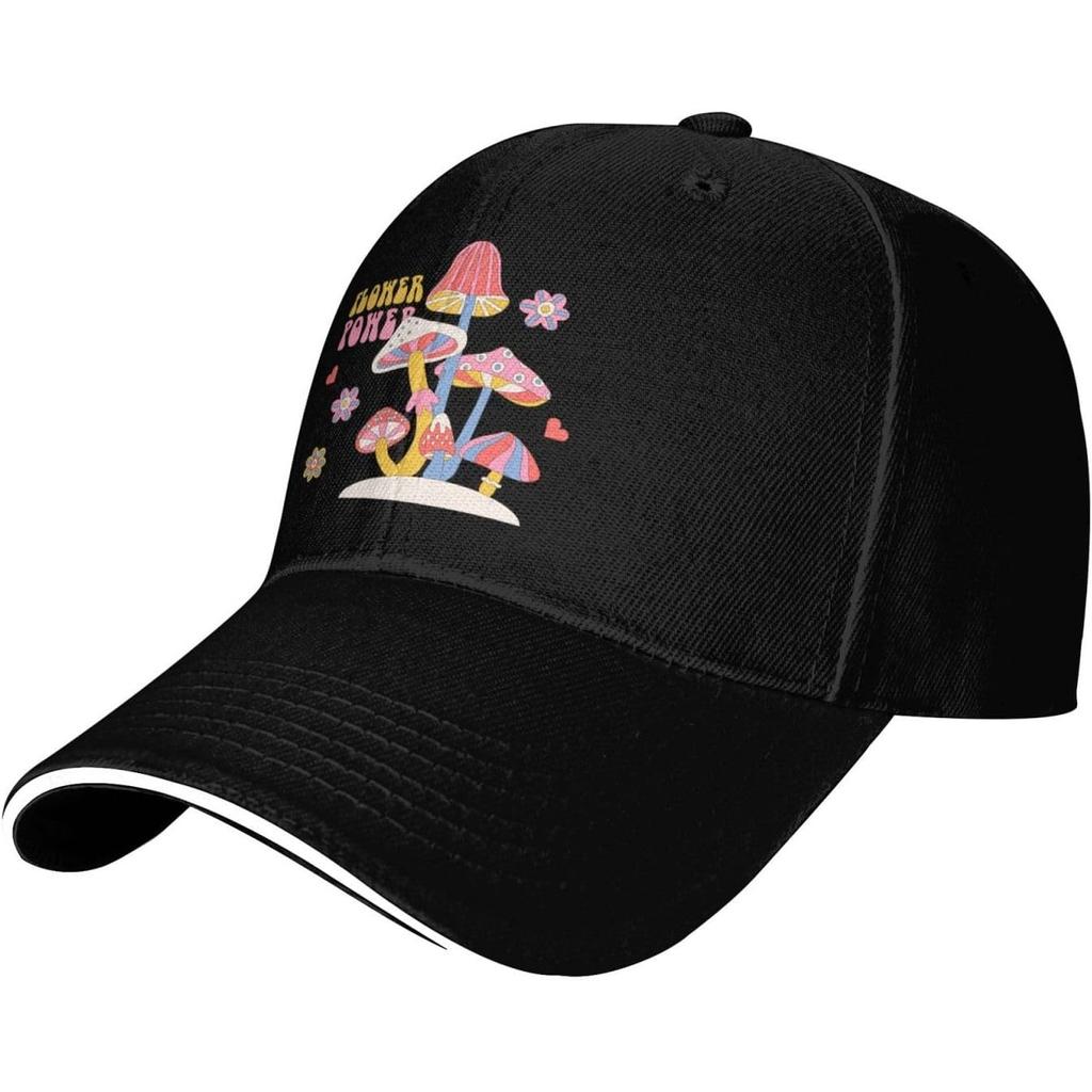 Colorful Mushroom Graphic Baseball Cap Polyester Casual Sun Hat Adjustable Golf Cap