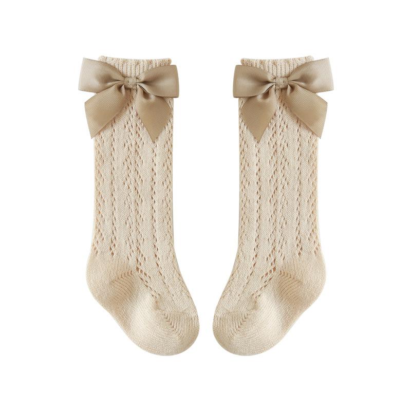 Baby Girls Socks Toddler Spanish Style Bow Cotton Mesh Breathable Newborn Infant Socks 0-5 Years