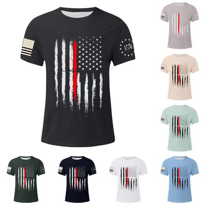 Men's Independence Day Printed T-Shirt Men's Loose Casual Short Sleeve Top