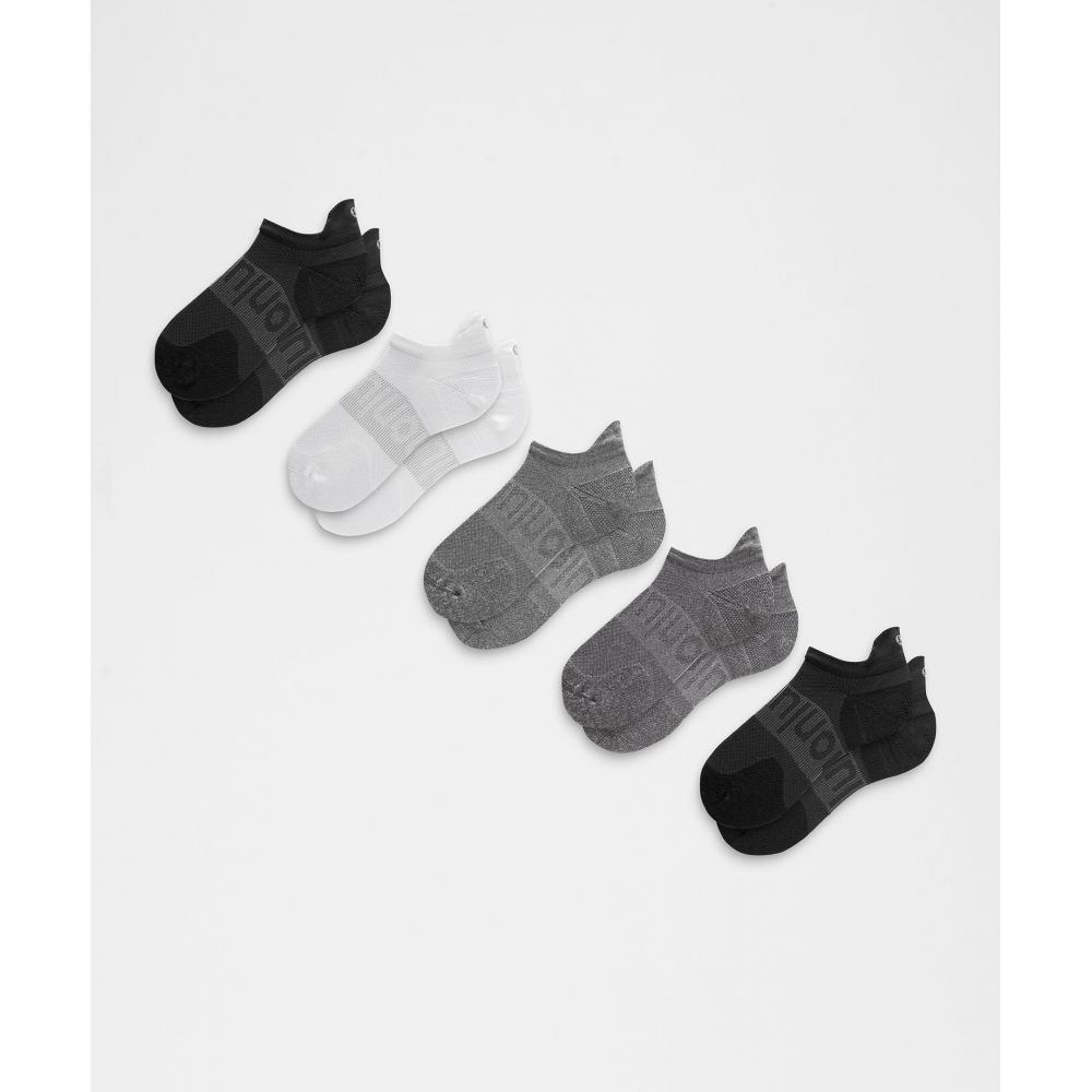 

Lululemon Men S Power Stride Tab SockS 5 Pack Black Heather Grey White XL