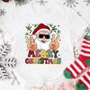 Merry Christmas Women Tshirts Santa Claus Pattern Short Sleeves Xmas Printed Summer Fashion Women Tops Casual Clothing